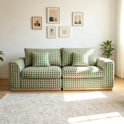 French Cream-style Design Green Sofa