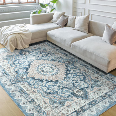 Tapis à motif floral lavable Fillender
