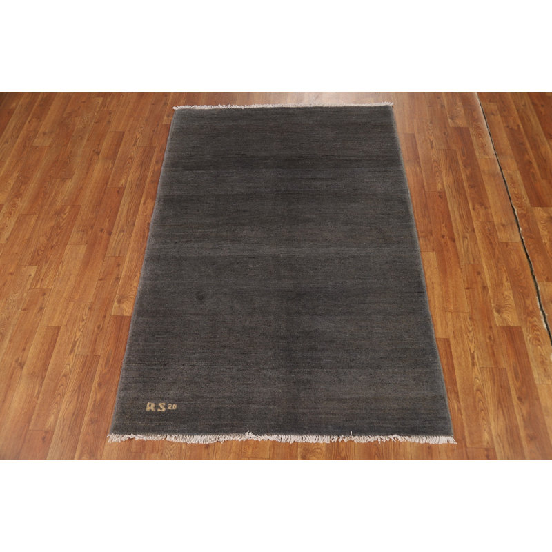 Tapis gris en laine gris pour vestibule 3 x 5 Gabbeh