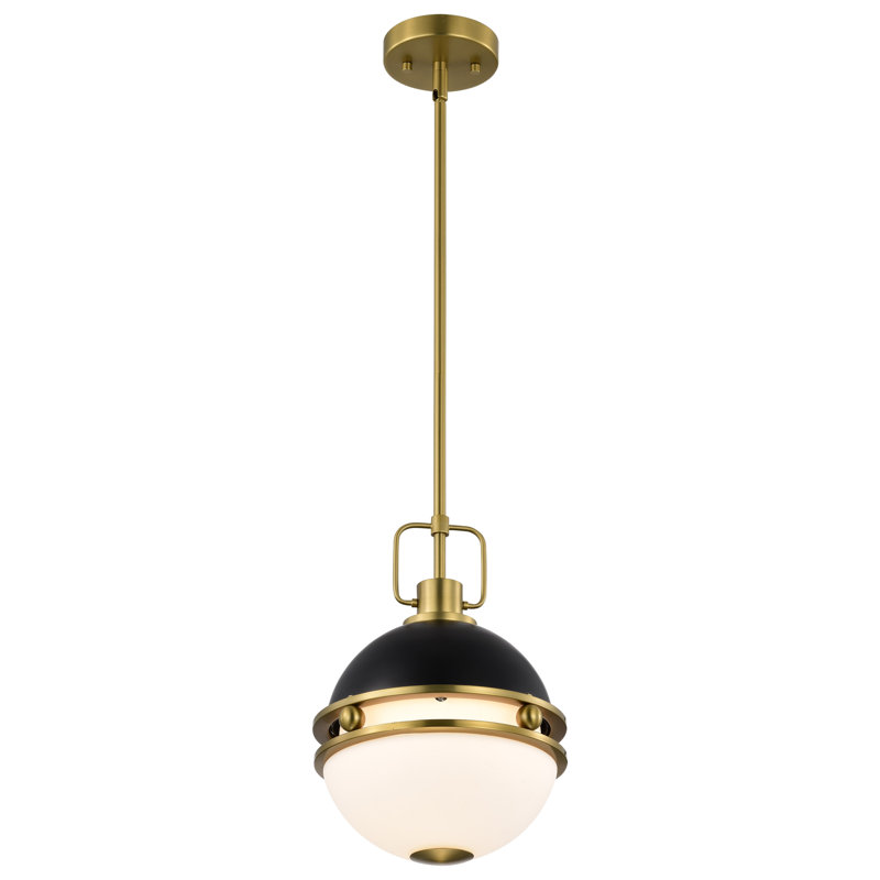 Luminaire suspendu sphère 1 lumière Wheelersburg, Noir mat