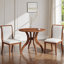 Table de salle à manger ronde en noyer de 39,4 po - Pieds traditionnels en bois massif, élégance intemporelle, point focal idéal pour les réunions de famille-557602014