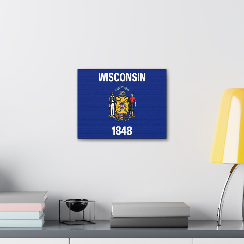 «Wisconsin State Flag» sur toile, H 24 po x l 30 po