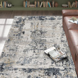 Tapis gris à motif abstrait Mckain