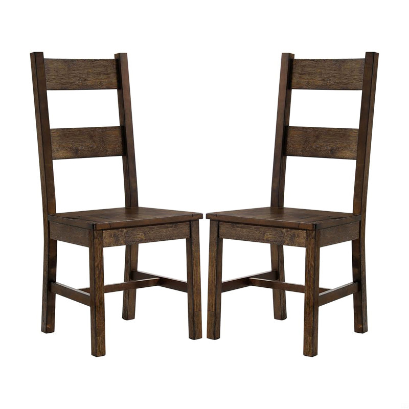 Ensemble de 2 chaises de salle à manger à dossier échelle