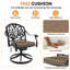 Ensemble de 2 fauteuils pivotants de jardin avec coussins bruns et structure en aluminium moulé