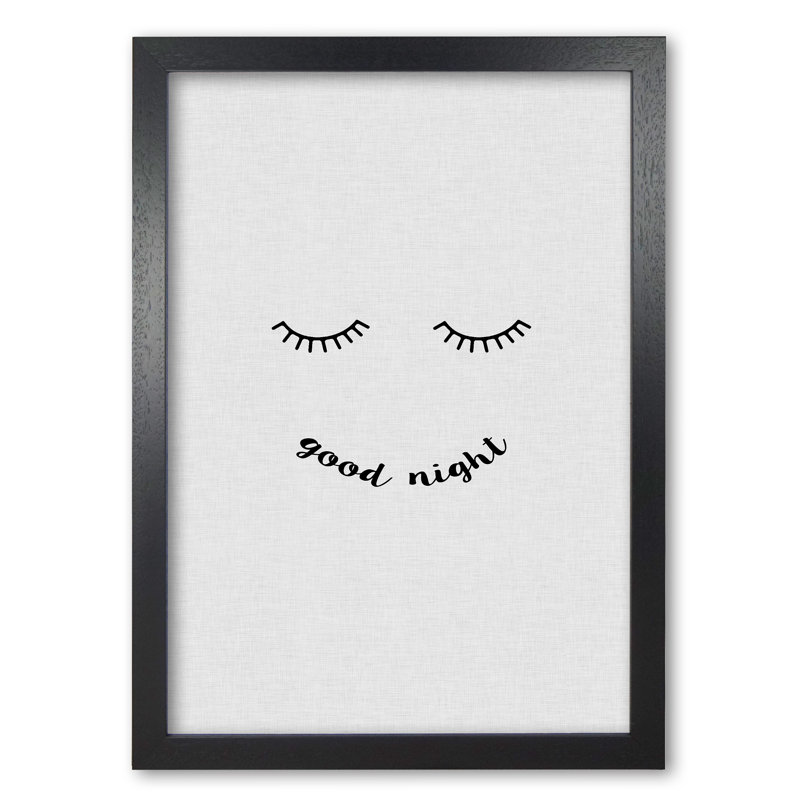 Good Night - Print, 30 cm H x 21 cm W x 5 cm D, Black Grain Frame