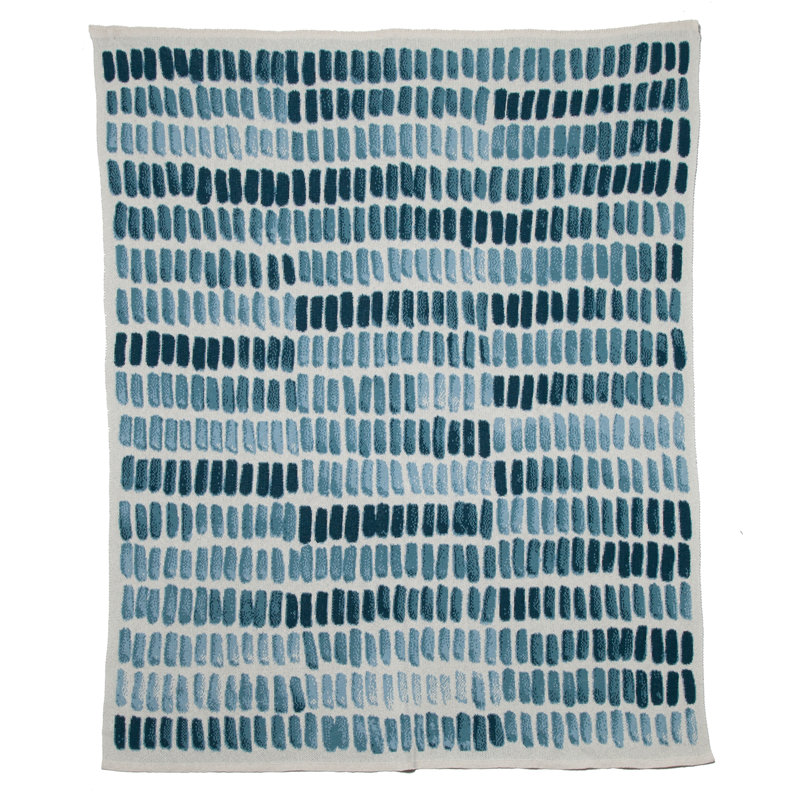 Knitted Throw Blanket, Blue