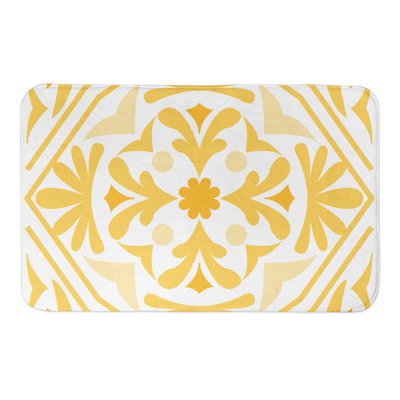 Tapis pour salle de bain Malm, Jaune