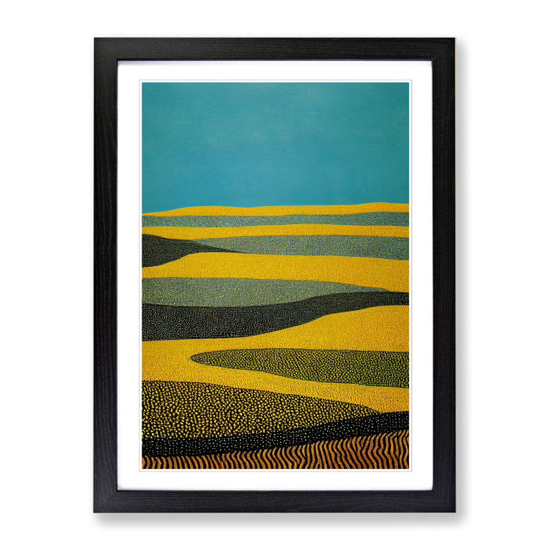Wheat Field Abstract Vol.2 1 Piece Single Picture Frame Wall Art, 34cm H x 25cm W x 2cm D, Oak