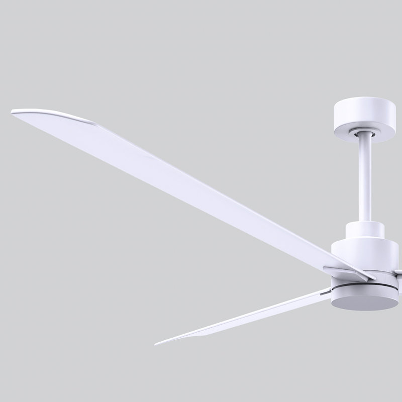 Alessandra Outdoor Downrod Ceiling Fan, Matte White, Matte White