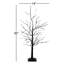 3 pi. Arbre artificiel pré-éclairé noir avec 80 lumières DEL orange et mauves