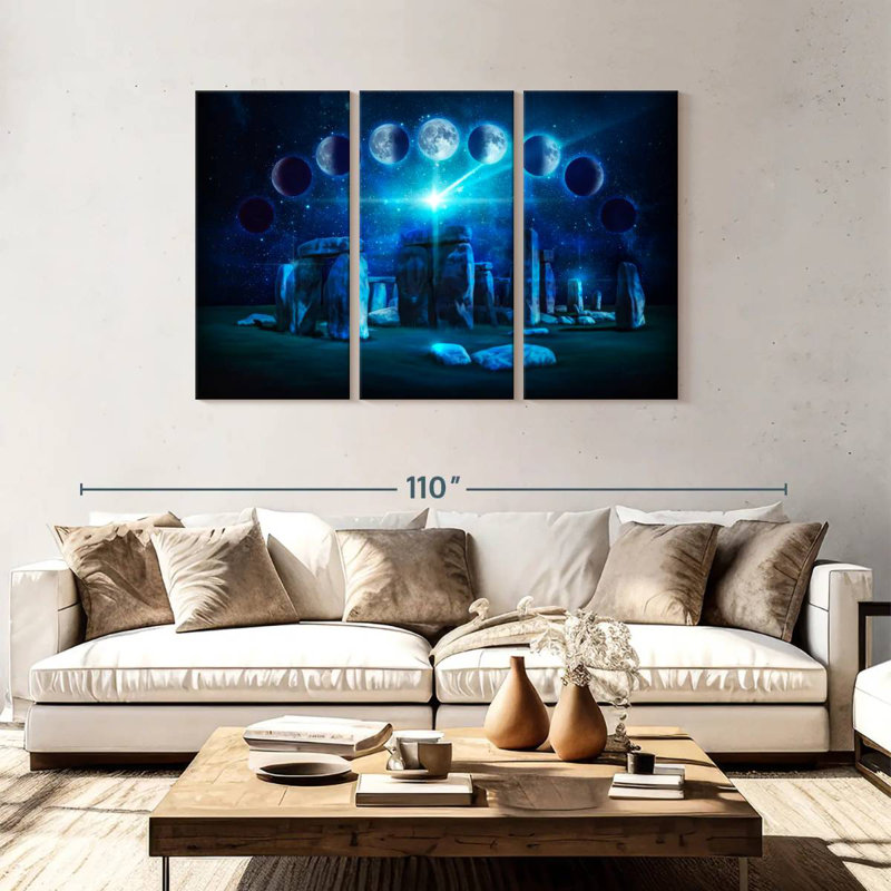 Rorry Stonehenge Moon Phases, 48" H x 74" W