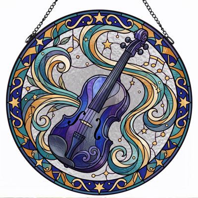 Stained Glass Stained Glass Window Panel，12"H