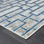 Tapis rectangulaire gris / bleu en polypropylène tissé à la machine Morejon-611568663