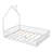 Wood Full Size House Platform Bed with Guardrail-2137551495
