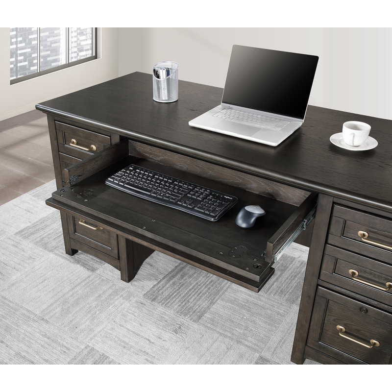 Solid Hardwood and Oak Veneer Desk