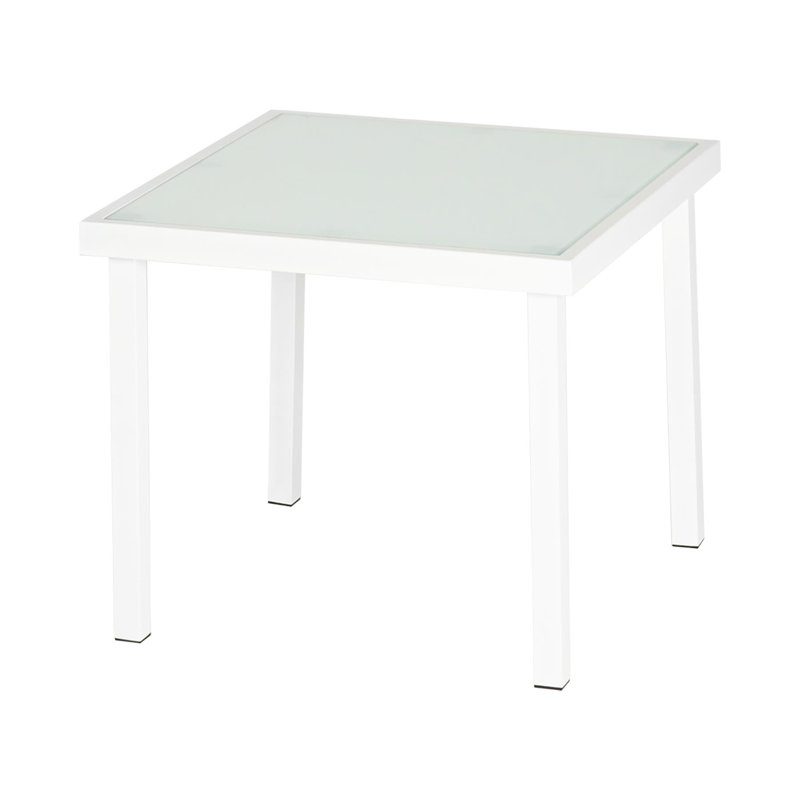 Harbour Housewares - Sussex Garden Side Table - Metal Outdoor Patio Furniture - 44 x 44cm, White