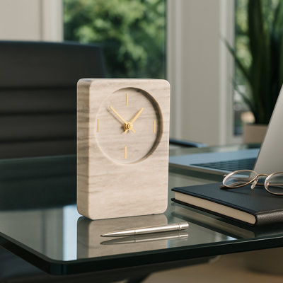 Horloge de table en marbre avec aiguilles en laiton Aparicio