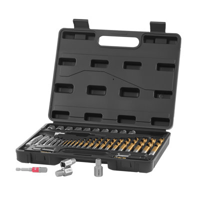 41-Piece Screw Extractor and Drill Bit Set with Adapters, Cr-Mo Steel Tool Kit for Removing Stripped, Rounded, and Broken Bolts and Screws