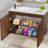 Wall-mount Walnut  Bathroom Vanity With Sink-116677105