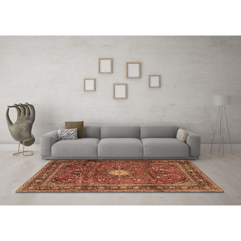 Washable Oriental Indoor Rug, Round 8'