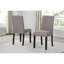5Pc Set, 48 Inch Dining Table With 4Pc Grey Fabric Upholstered Side Chairs, Modern Dining Room Furniture Set