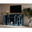 Meuble télé 100% bois massif avec portes en verre transparent et tablettes réglables pour téléviseur de 65 po ou moins-360503904