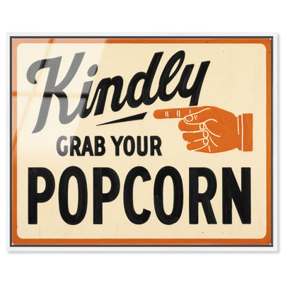 Your Popcorn, reproduction d'art encadrée Dorazio par Art Remedy, cadre blanc, 45 x 36