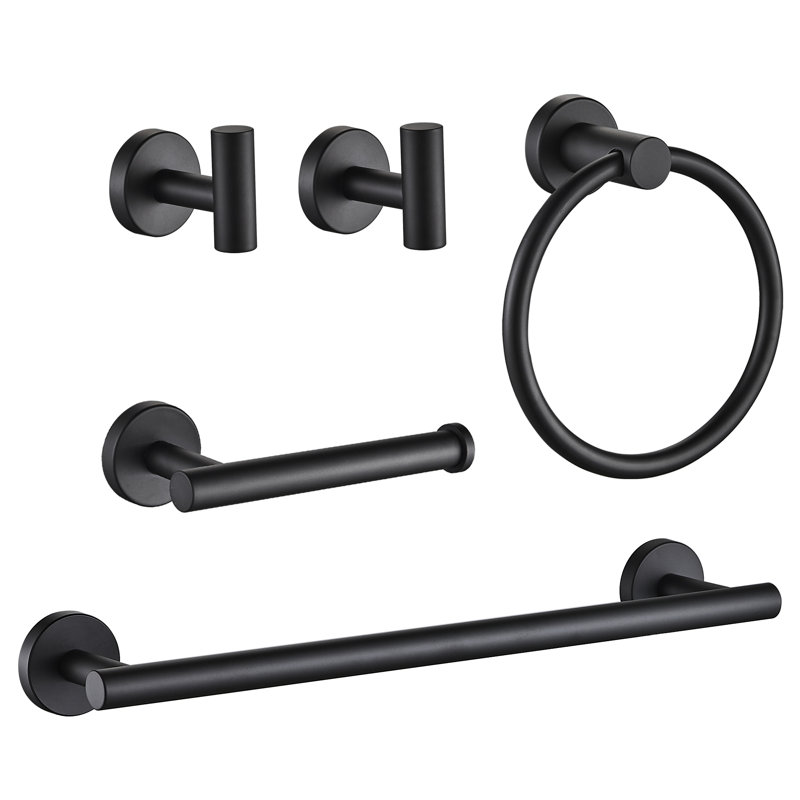 5 - Piece Bathroom Hardware Set, Black