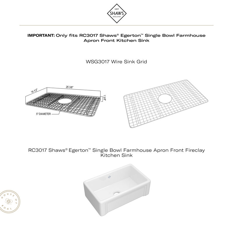 Wire Sink Grid For RC3017 Kitchen Sink, White