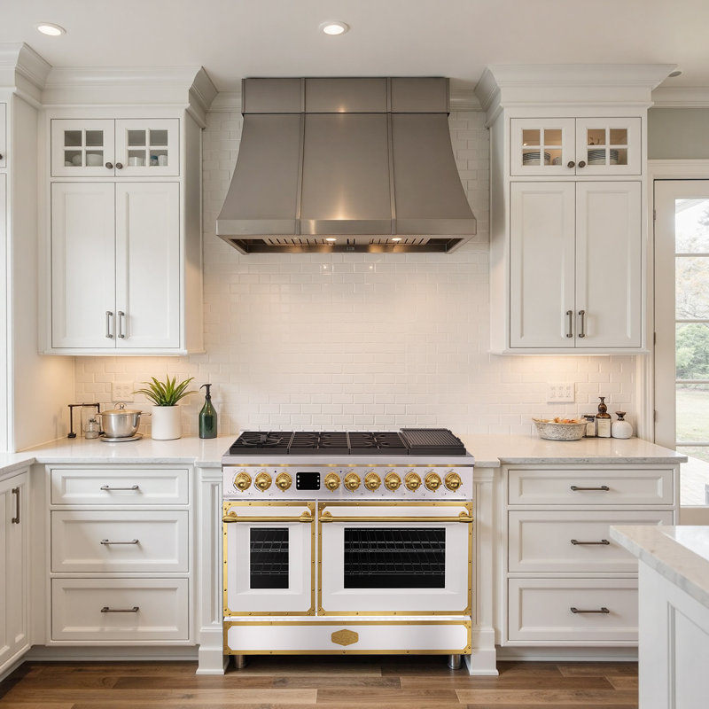 Akicon Freestanding Gas Cooktop Oven Combo, Features Sealed Burners, Rapid Convection Oven, Convertible Fuel (NG/LP), Durable Cast Iron Grating (SWGBGGA1)
