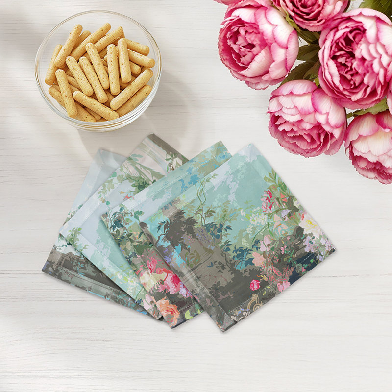 Jardin Defosse Chantilly Cotton Sateen Cocktail Napkins