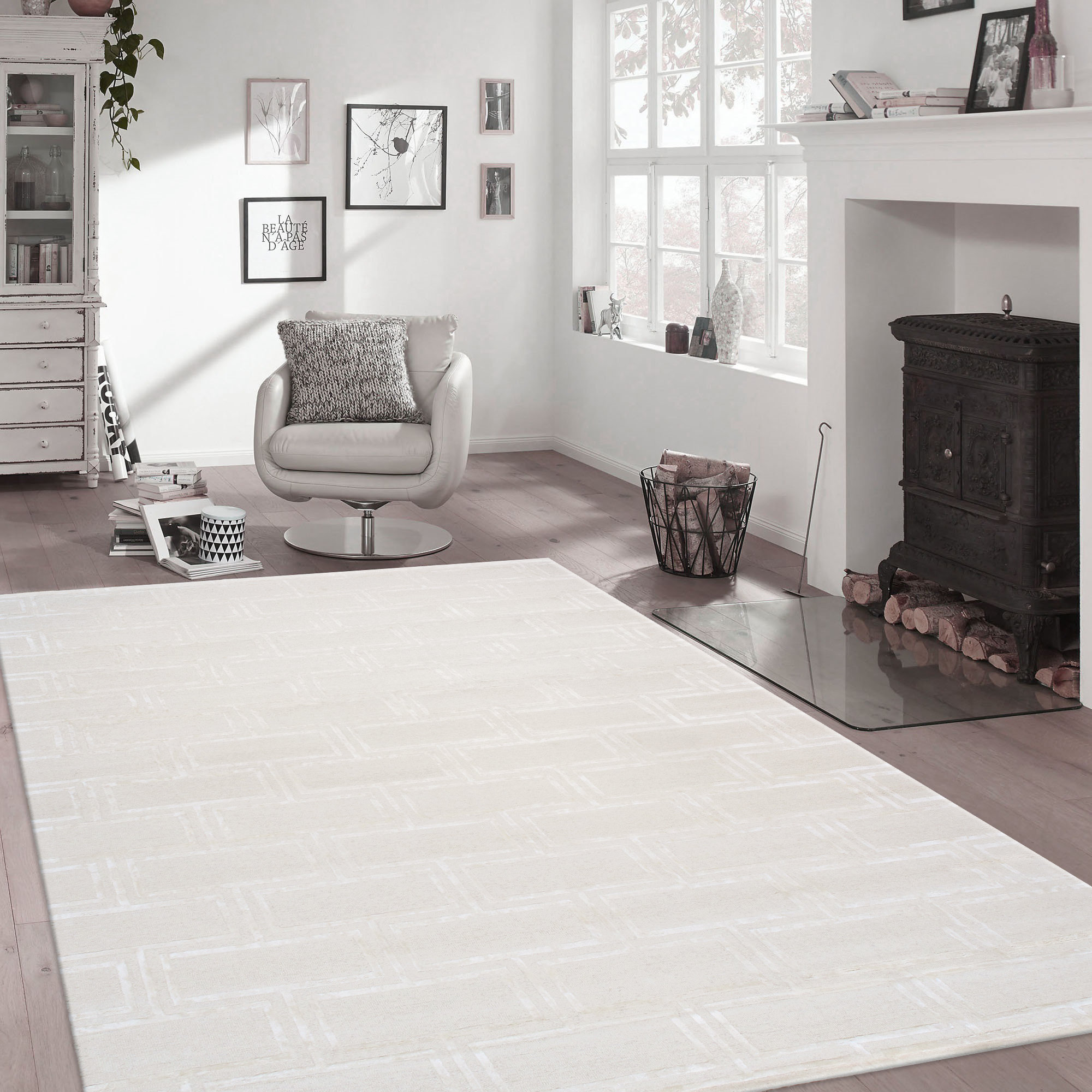 Visionnaire Rug Pasargad Hand-Tufted Bamboo Silk & Wool Ivory Area Rug - Wayfair Canada