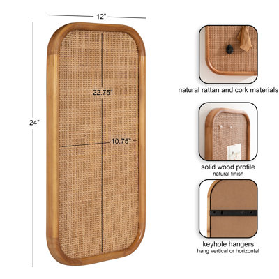 Planche à découper rectangulaire en rotin Planche