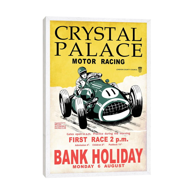 Crystal Palace Racing II by Mark Rogan - Print on Canvas, 152.4cm H x 101.6cm W x 3.81cm D, White Framed