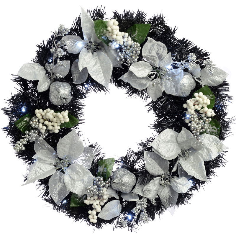 Faux Lighted Mixed Assortment 60cm Wreath