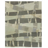 Bamboo Abstract Area Rug in Gray/Silver