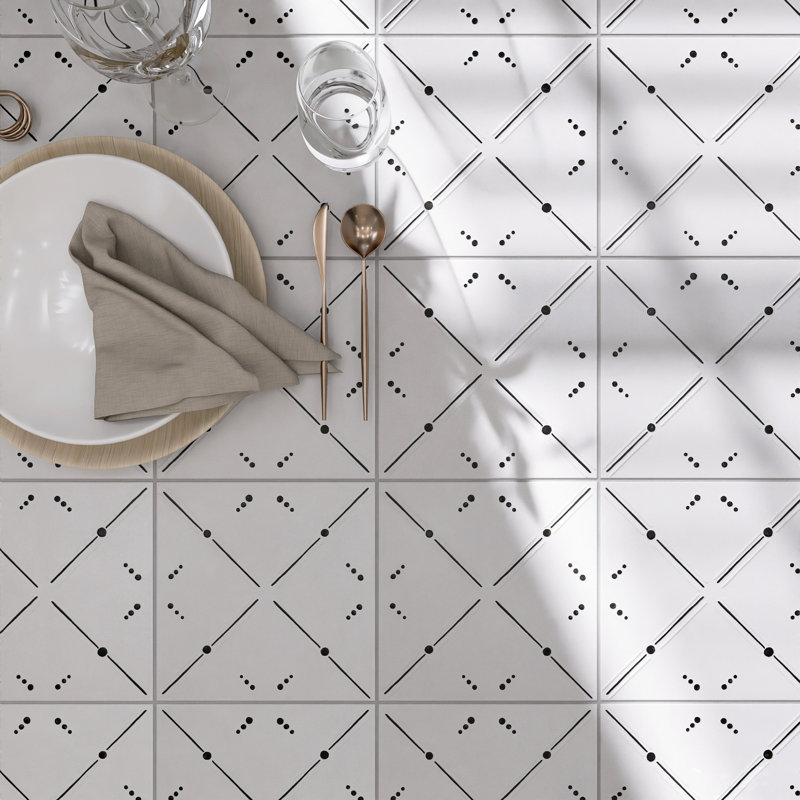 Kenzo Square 7.9 in. x 7.9 in. Matte Porcelain  Floor and Wall Tile, Dec 06