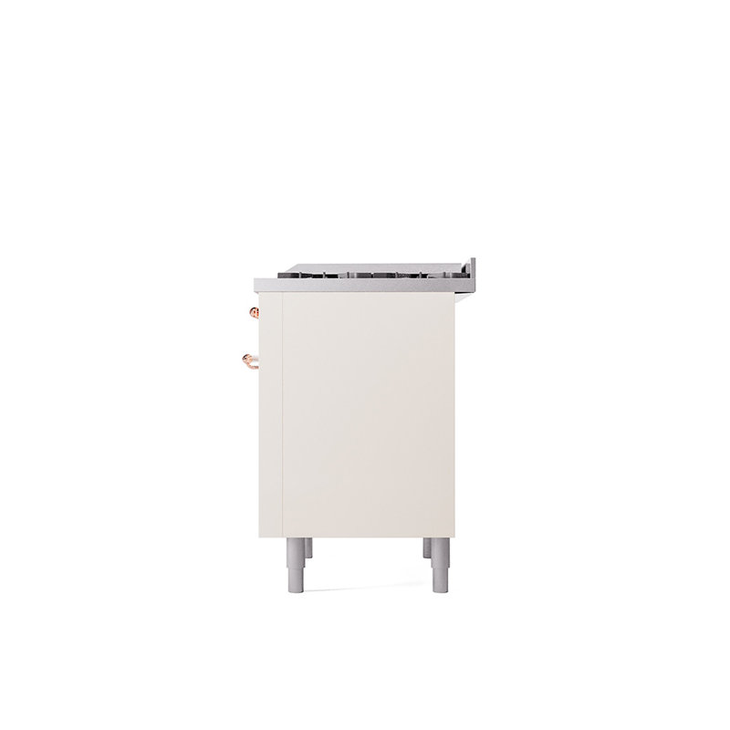 ILVE Nostalgie II 36 Dual Fuel Range, knobs, White/Chrome, Liquid Propane