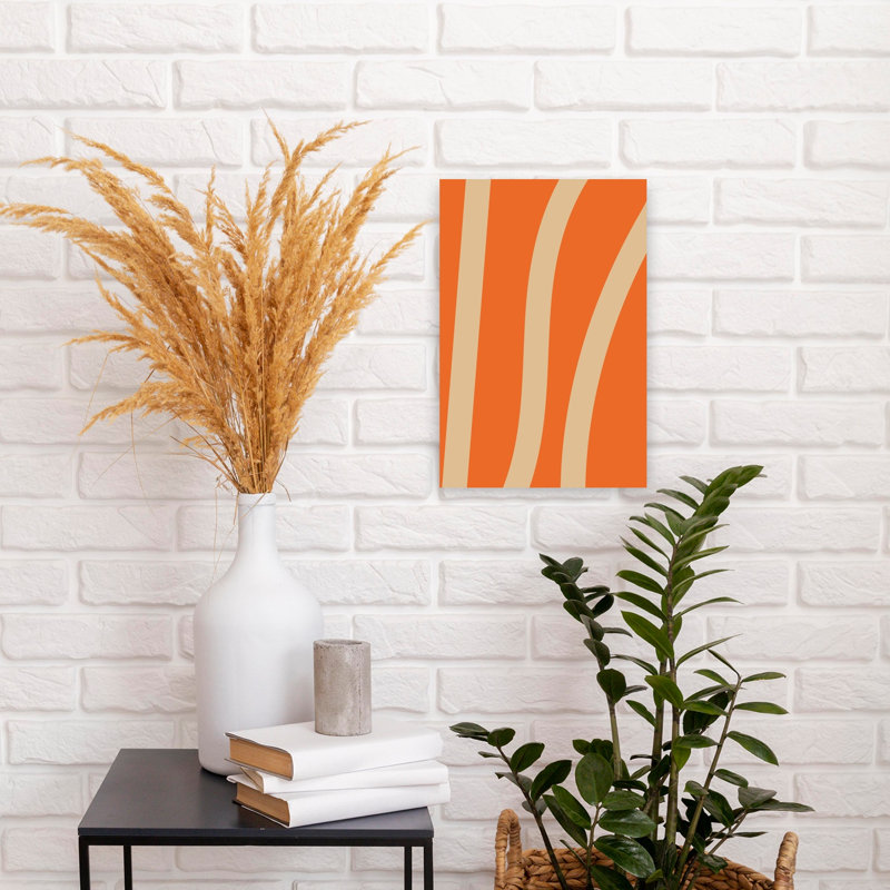 Funkycurvesno09, impression abstraite et audacieuse murale colorée, 18" H x 12" W