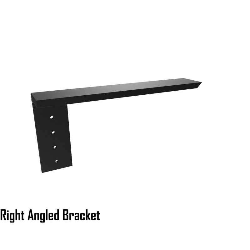 14-Inch Black Steel Right-Angle Countertop Support Bracket