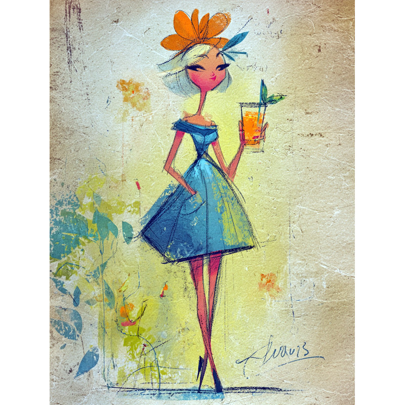 Art floral sur toile tendue, H 36 po x l 24 po