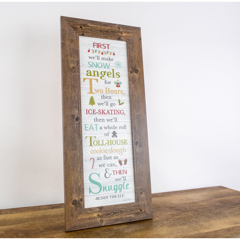 Winter Snow Angels-impression d’art graphique encadrée, Encadrement brun