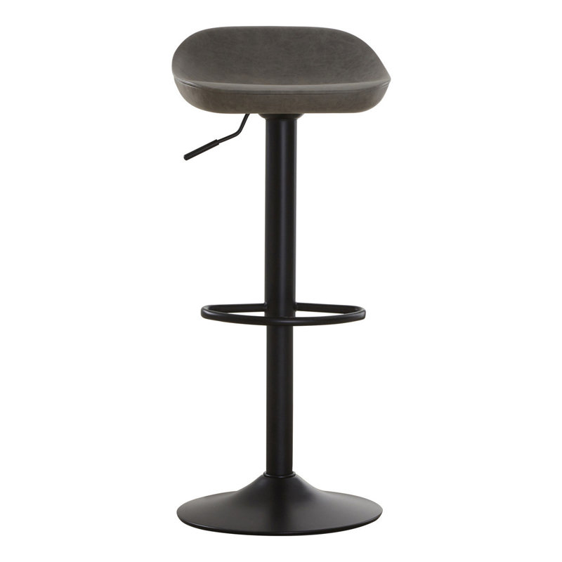 Linndale Swivel Upholstered Adjustable Height Counter Stool with Metal Frame, Ash