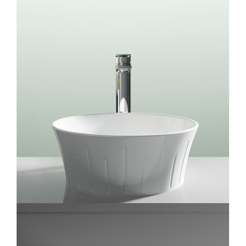 Nuie Vessels 360mm L x 360mm W White Vitreous China Circular Sink