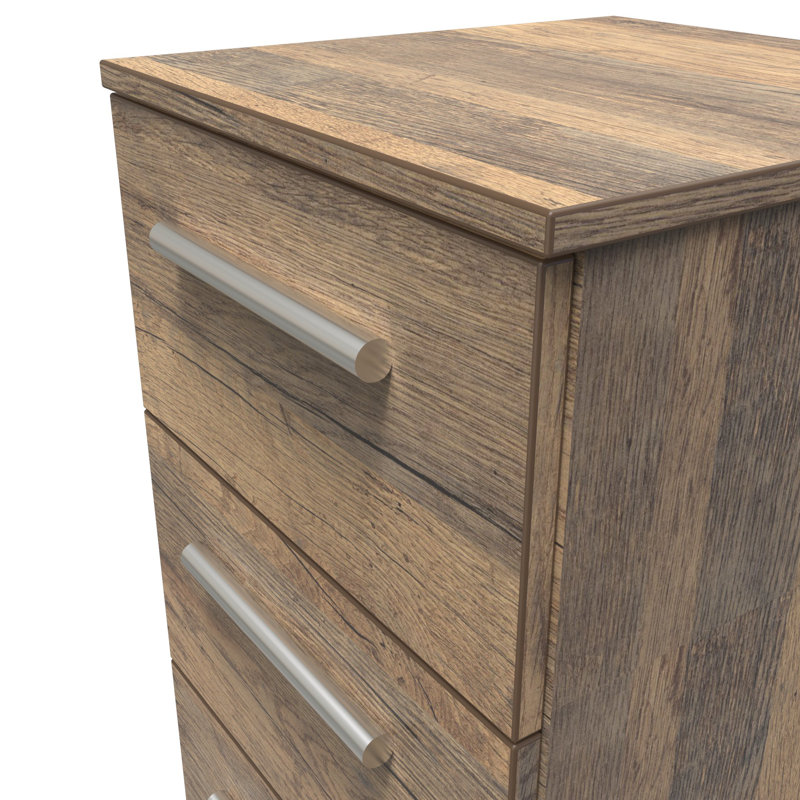 Bhaga 37cm W Manufactured Wood Bedside Table, Vintage Oak