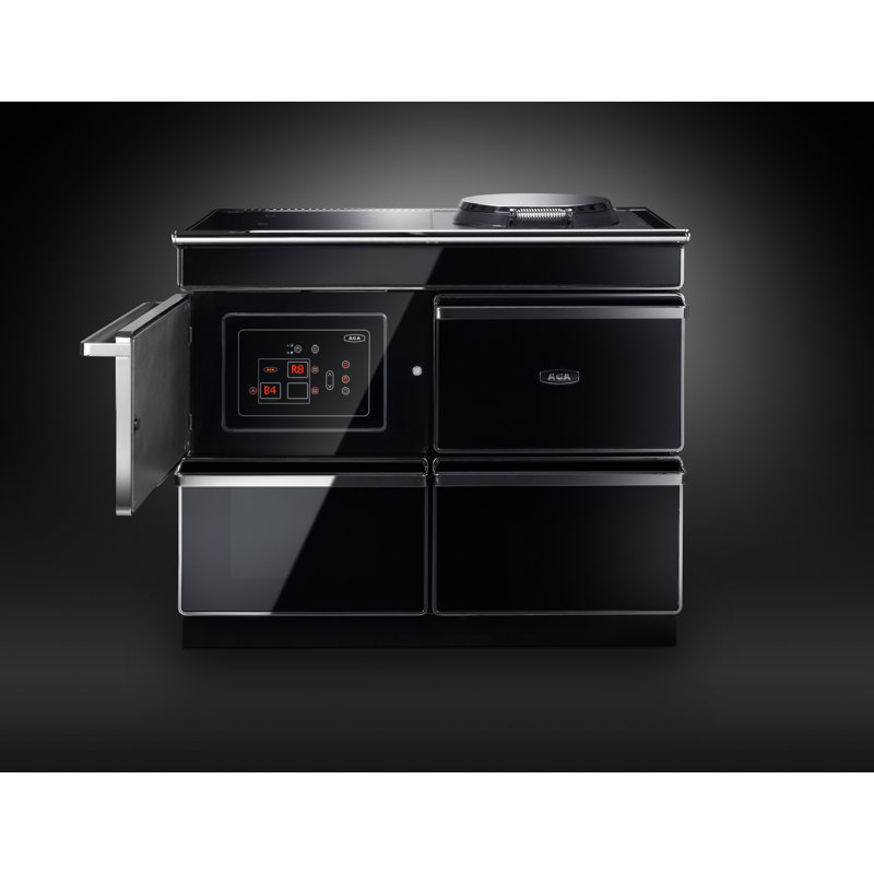 AGA Era 44"W  4.5 Cu.Ft. Freestanding Induction Convection Range in Black Glass with Chrome Trim
