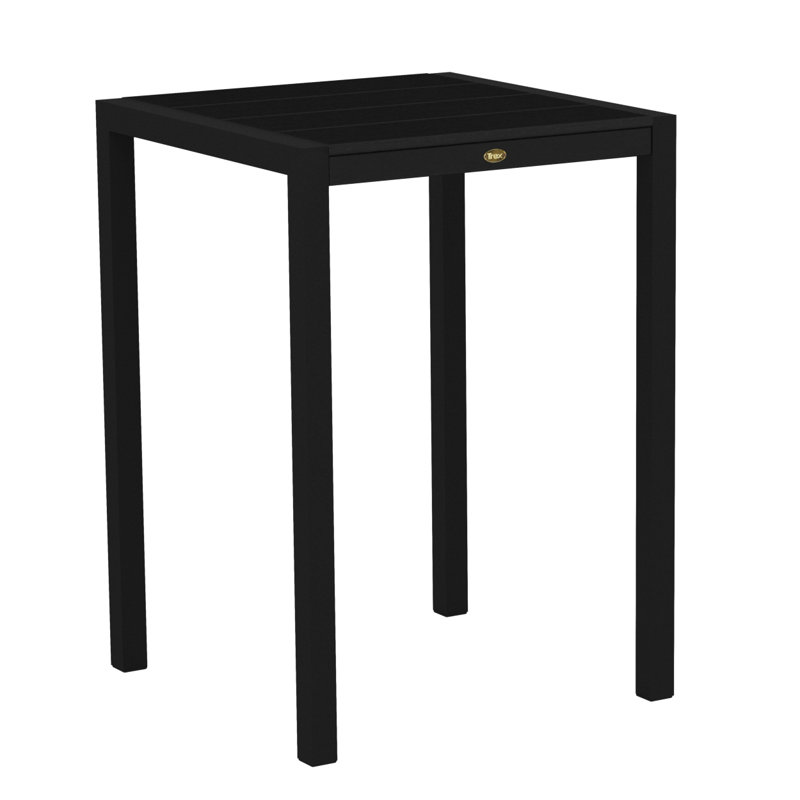 Table de bar POLYWOOD Surf City, Noir texturé / Noir anthracite, 30 po x 30 po