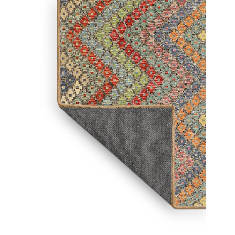 Tapis abstrait beige / brun / bleu, Rectangle 7 pi x 9 pi