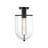 Bachani 10 in. Matte Black Transitional Semi-Flush Mount with Clear Glass Shade for Hallways